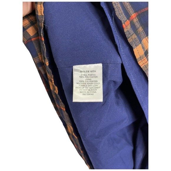 DV By Dolce Vita Womens XS Adelaide Plaid Chiffon Scoop Neck Lined Dress Blue - Picture 8 of 13